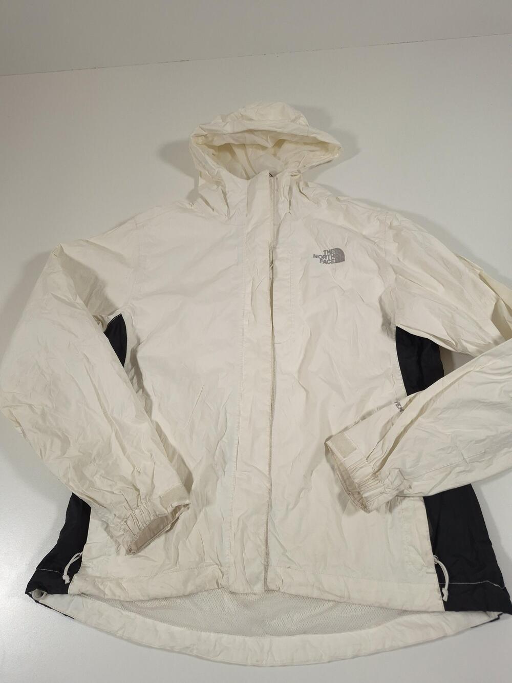 The North Face Jacket Womens Medium White HyVent Waterproof Hooded Coat FLAW